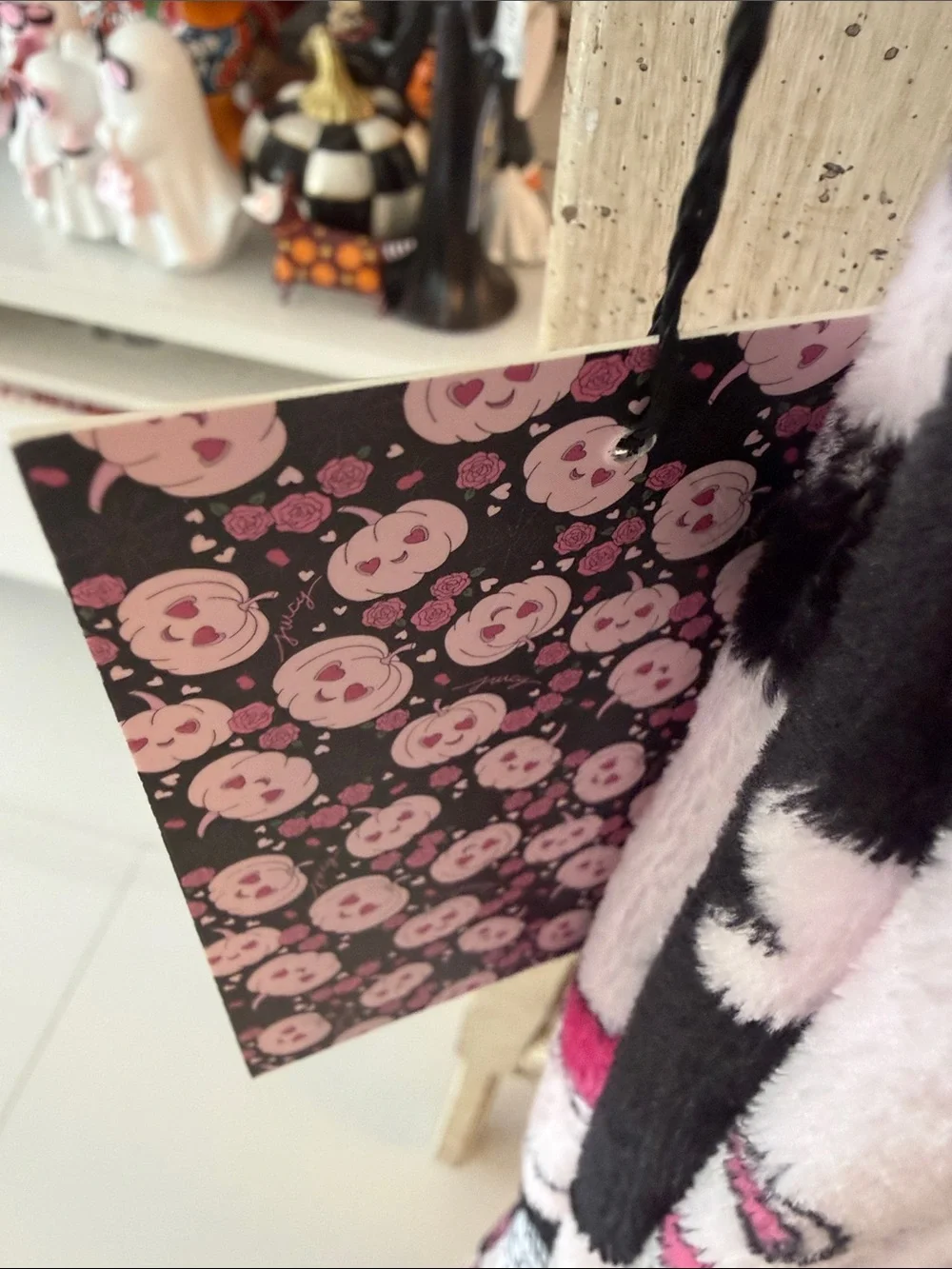 Juicy Couture Halloween Black/Pink/Green Pumpkin/Roses/Webs/Hearts Throw Blanket
